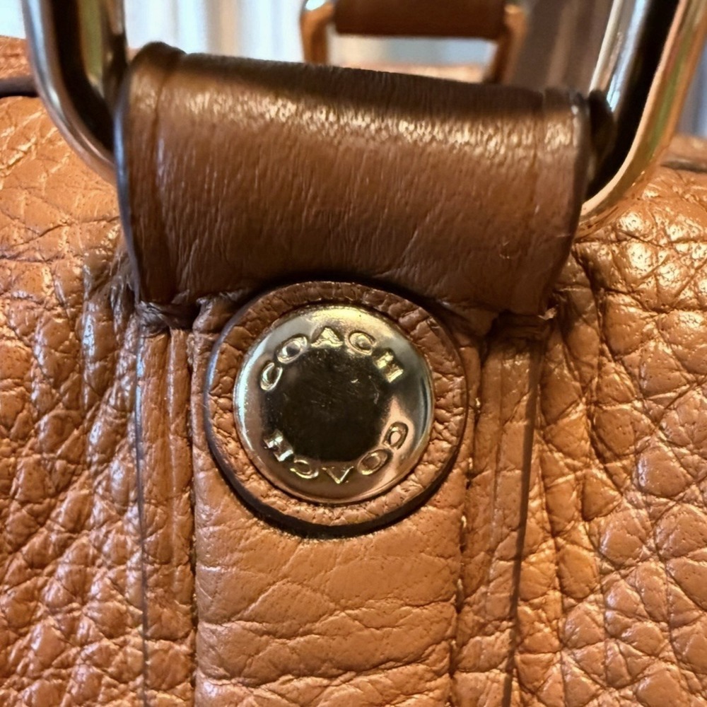 Coach Central Satchel F55662 Saddle Brown Pebbled Leather 14x9x5" Bag $395 MSRP! - Picture 8 of 16